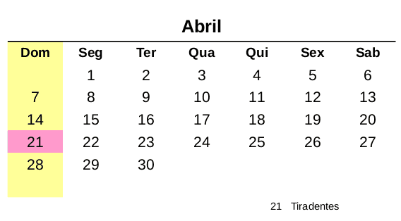 calendário 2024 abril feriados imprimir a4