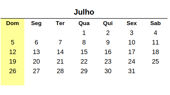 calendário 2026 junho feriados imprimir a4
